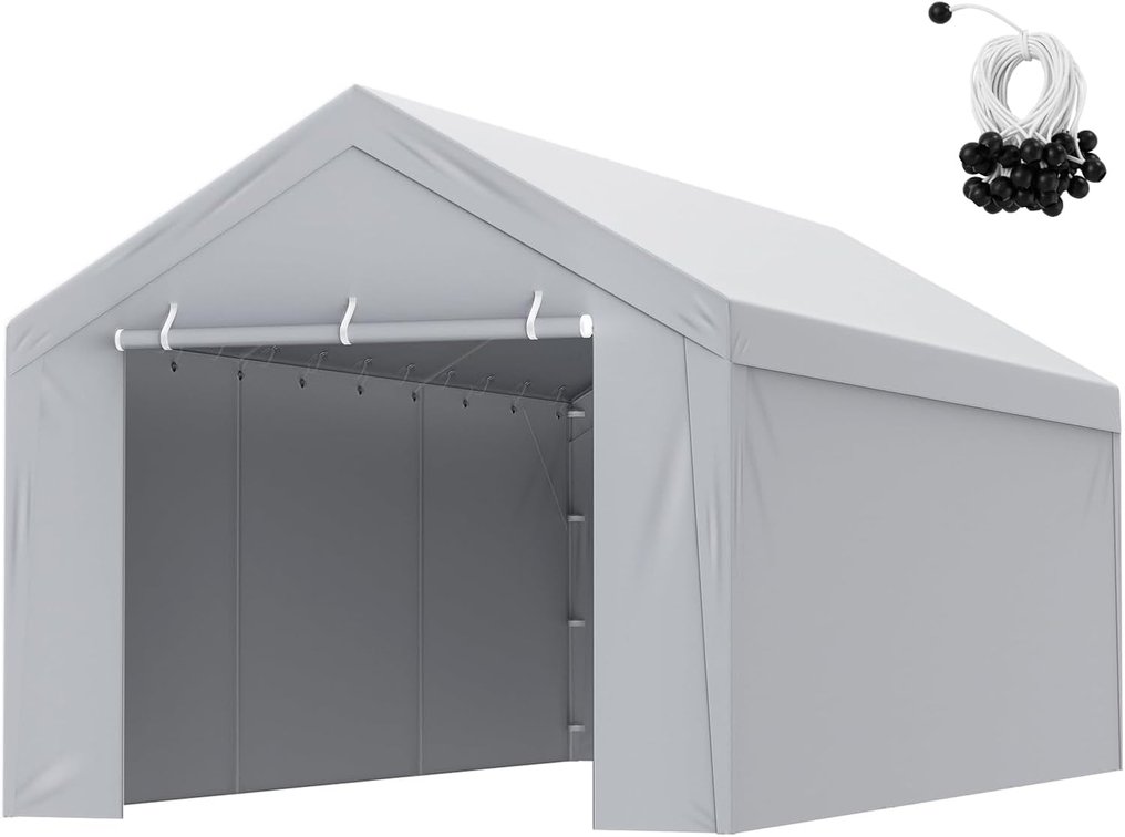 VEVOR Carport Canopy Cover 10x20 ft, Grey, Waterproof UV