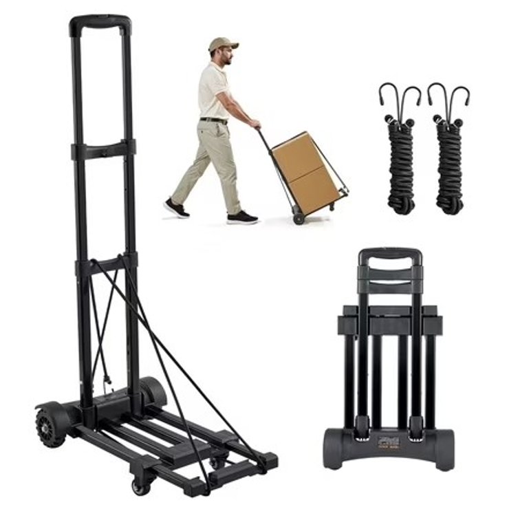 VEVOR Folding Hand Truck 290 lb Luggage Cart 4 Wheels
