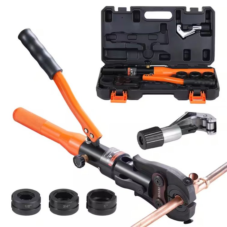 Copper Pipe Crimping Tool, Hydraulic Jaws 1/2 3/4 1 in