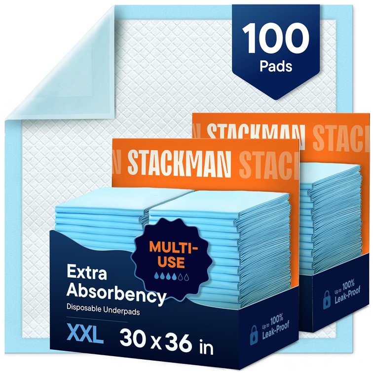 Chucks Pads Disposable Adult Underpads 100-Pack 30x36 XXL
