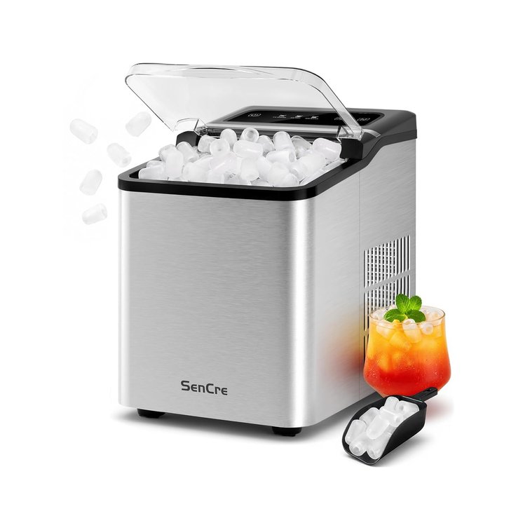 Countertop Ice Maker, 26.5Lbs/24H, 2 Sizes, 9-Cube Scoop