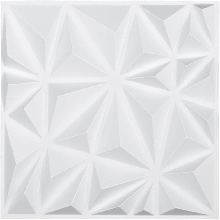 VEVOR 3D Wall Panels, 33-Pack, 11.81 x 11.81 in, Matte White