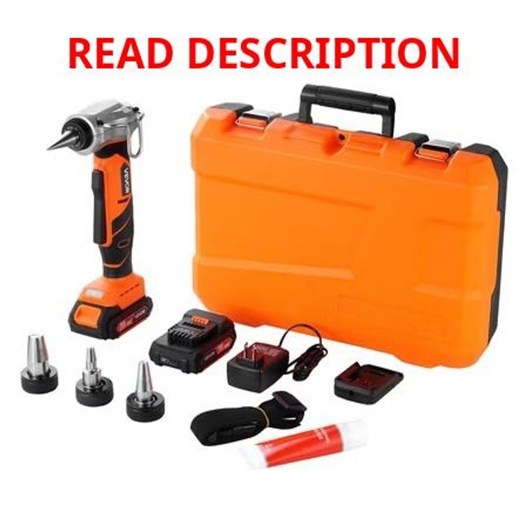 VEVOR Cordless Tubing Expander, 20V PEX-A, 3 Heads, Case