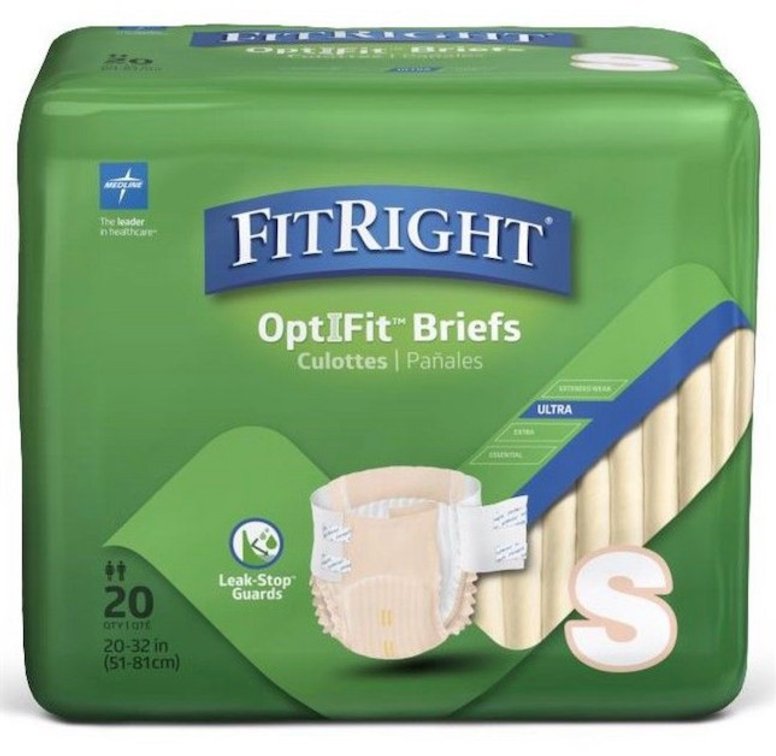 FitRight OptiFit Ultra Incontinence Briefs, S, 80Ct