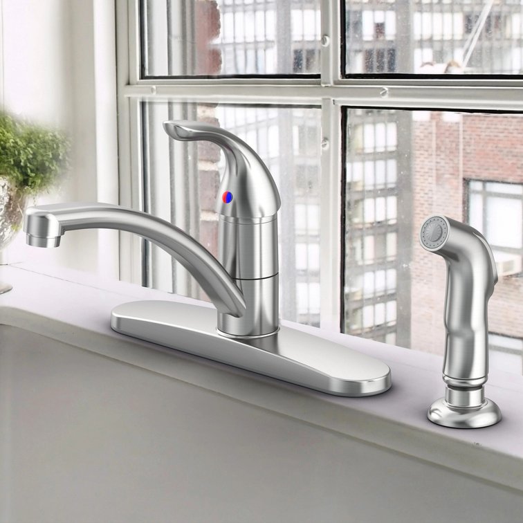 Project Source Stainless Steel Single-Handle Kitchen Faucet