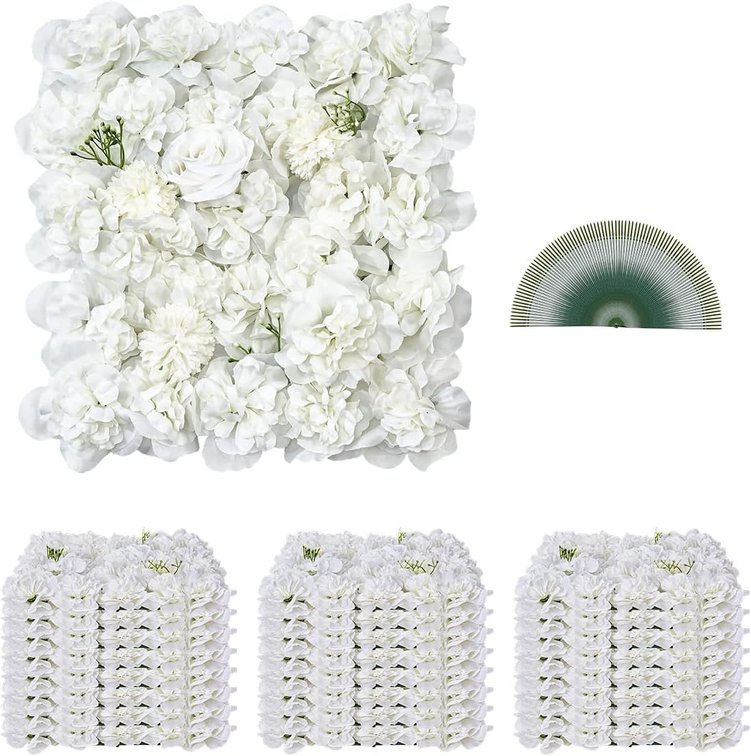 VEVOR 3D Flower Wall Panel 24 pcs 15x15 in White