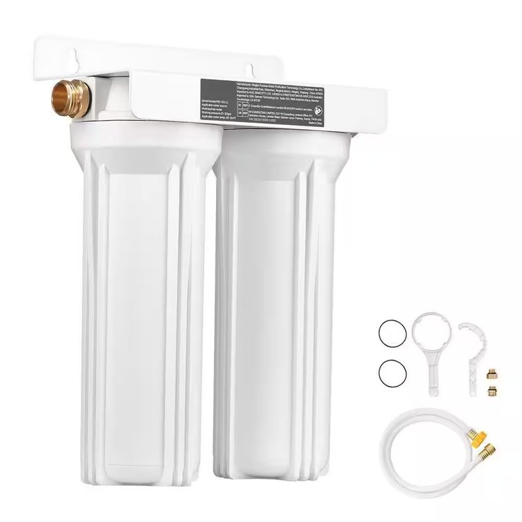 RV Water Filtration System, 2-Cartridge Filter for Campers