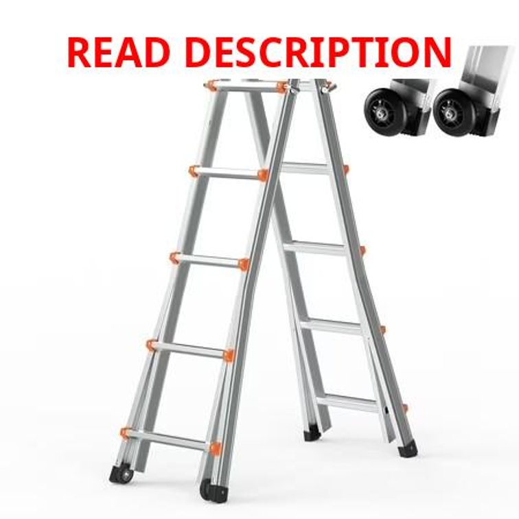 VEVOR Telescoping A-Frame Ladder, 17ft, Aluminum, 330lb