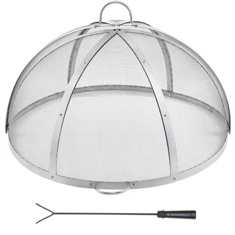 VEVOR 30" Fire Pit Round Wood Burning Spark Screen Cover