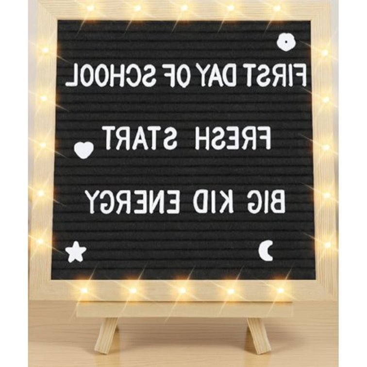 Light Up Felt Letter Board 10x10in Tripod Stand, 450 Letters