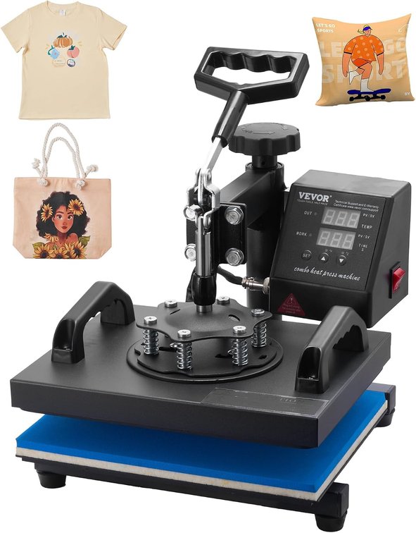 VEVOR Heat Press 12x10in Clamshell for Sublimation