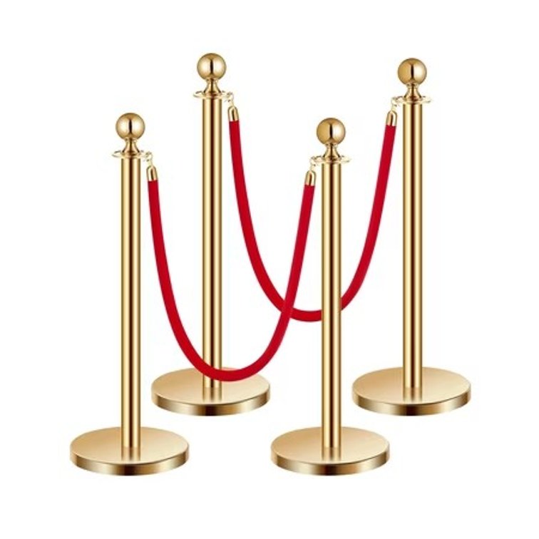 VEVOR Stanchions and Velvet Ropes, 4Pcs, Hollow Base