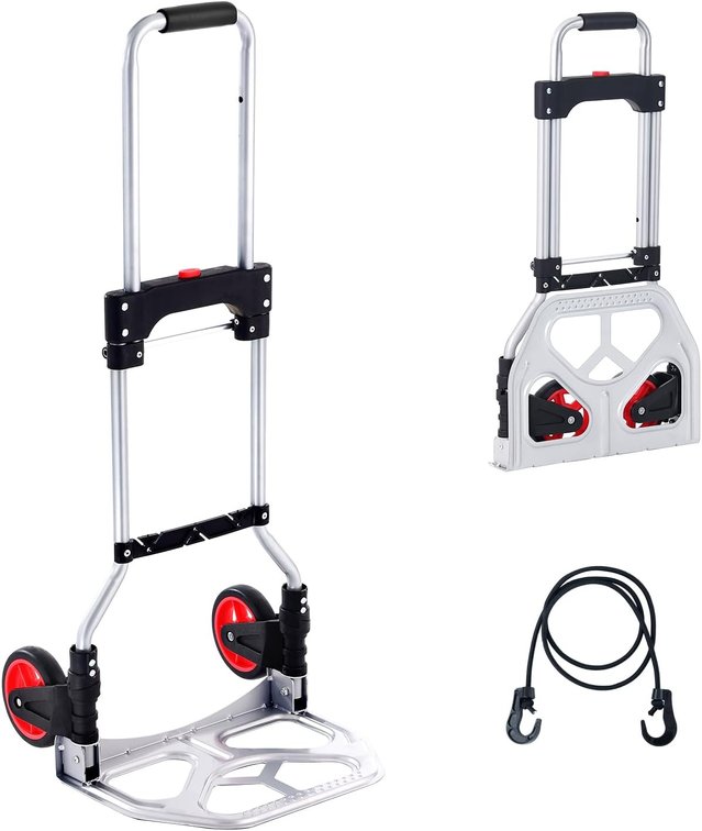 VEVOR Folding Hand Truck, 80 kg Capacity, Aluminum Cart