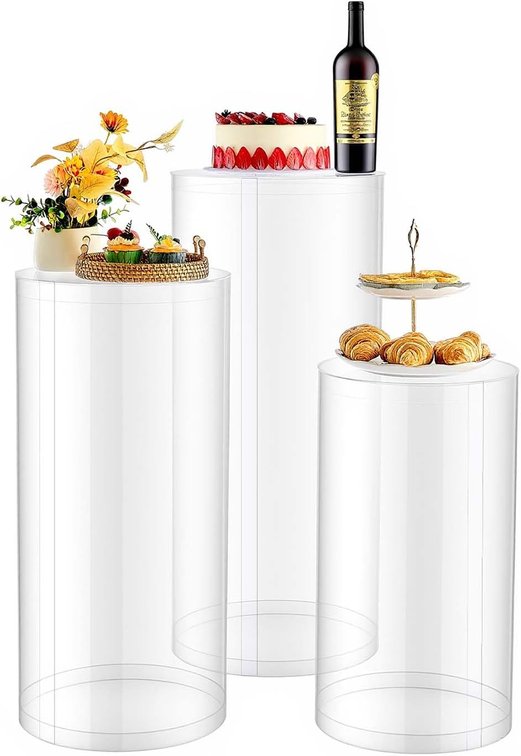 VEVOR Wedding Flower Stand 3-Piece Round Cylinders Plinths