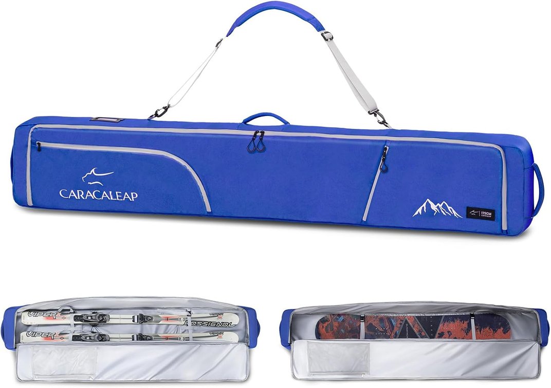 Padded Ski & Snowboard Travel Bag, 2-Pair, Water-Resistant
