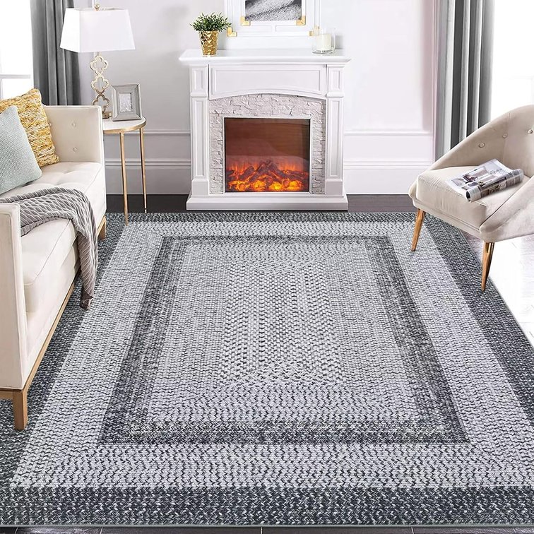 GAOMON Braided Collection Area Rug Grey 5x7 Non-Slip