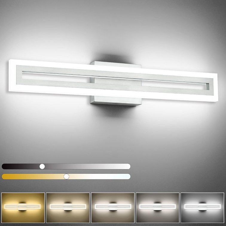 SOLFART Brushed Nickel Vanity Lights 24in LED, 5CCT, Dimmable