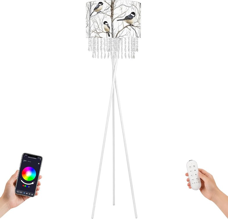Star Vision Smart Tripod Floor Lamp with Blue Jay Shade