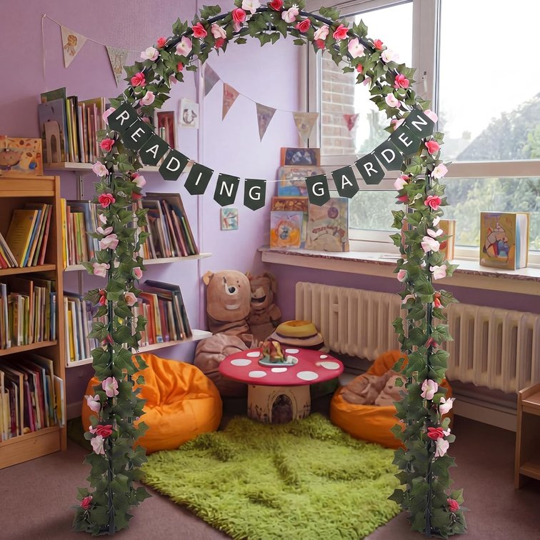 3pk Silkfly Garden Theme Reading Corner Arch for Classroom