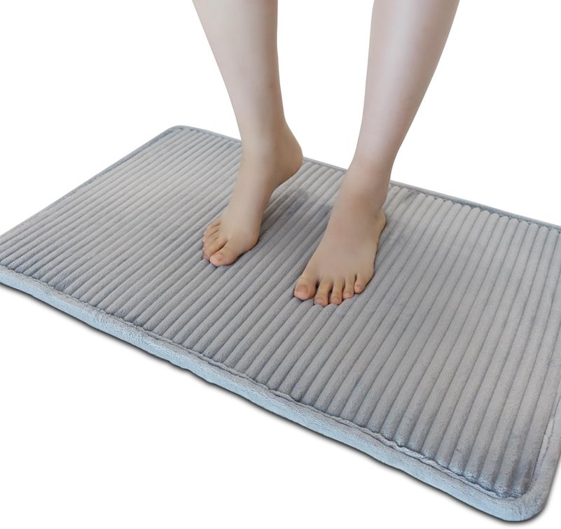 Memory Foam Bath Mat - Ultra Absorbent, Quick-Dry, Non-Slip