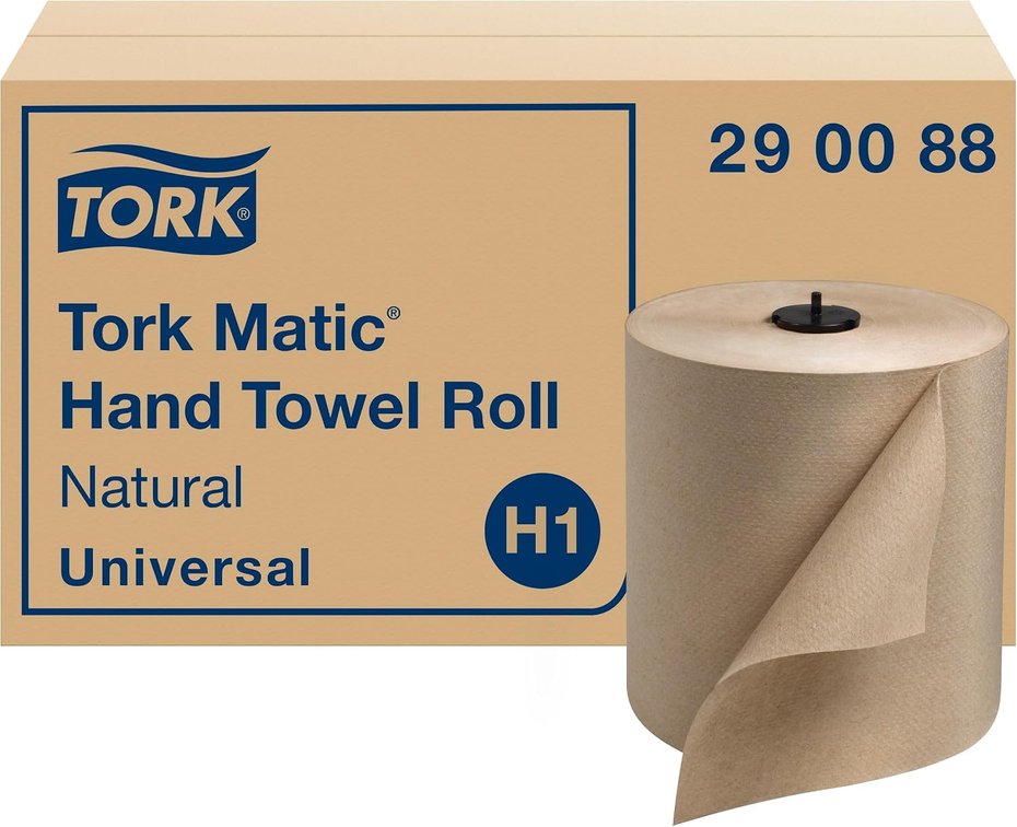 Tork Matic Paper Hand Towel Roll Natural H1, 6 Rolls x 700 ft