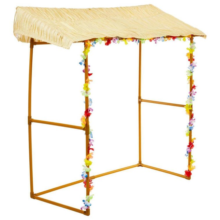 53 in. x 52 in. Multi-color Plastic Tabletop Tiki Bar Hut