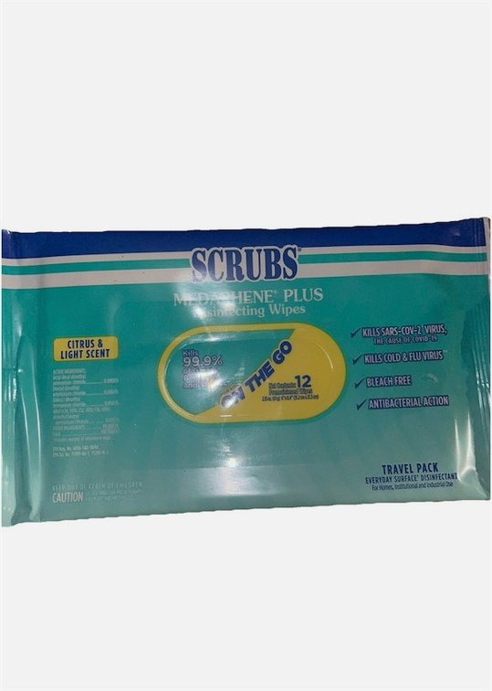Scrubs Medaphene Plus Disinfecting Wipes, 60 Packs, 12 Wipes