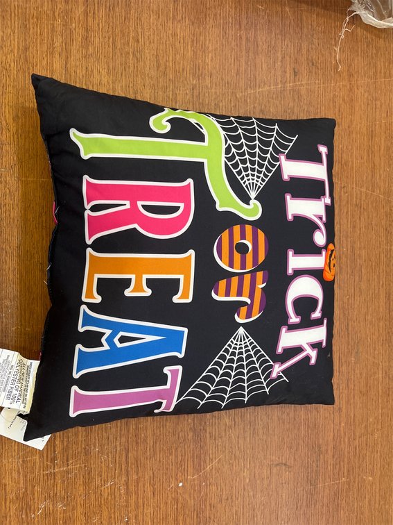 "Trick or Treat" Halloween Pillow (12" x 12")