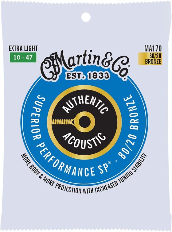 Martin Acoustic Guitar Strings Extra Light 10-47 80/20 Bronze - 10 pack