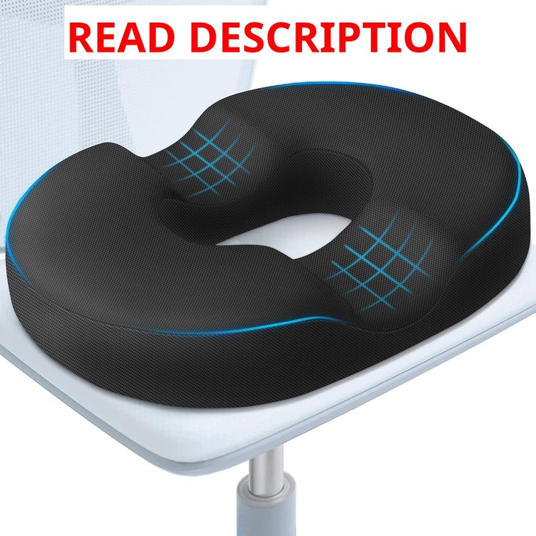 BlissTrends Donut Pillow Seat Cushion, Memory Foam(Black)
