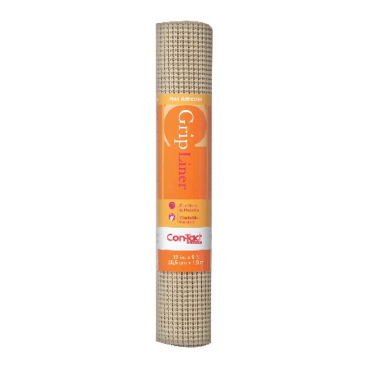 Con-Tact BeadedGrip 5 ft x 12 in Taupe Nonadhesive Shelf Liner