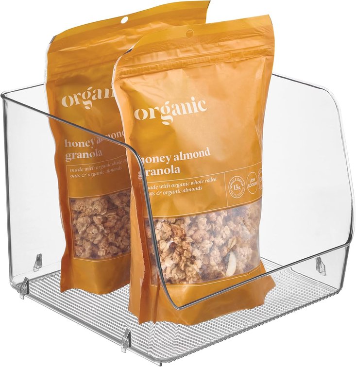 iDesign Stackable Clear Open-Front Storage Bin