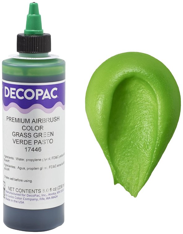 DecoPac Grass Green Food Coloring, 8 Fl oz Airbrush