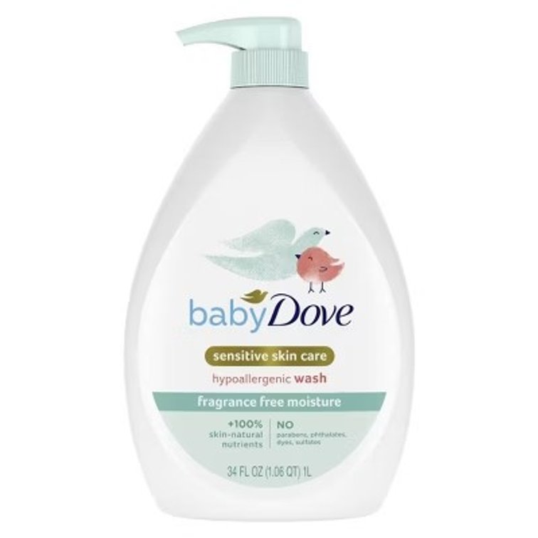 Baby Dove Fragrance-Free Body Wash & Shampoo - 34 oz