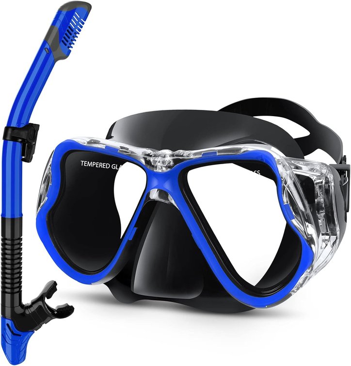 Greatever Snorkeling Gear Dry Snorkel Mask Set Anti-Fog