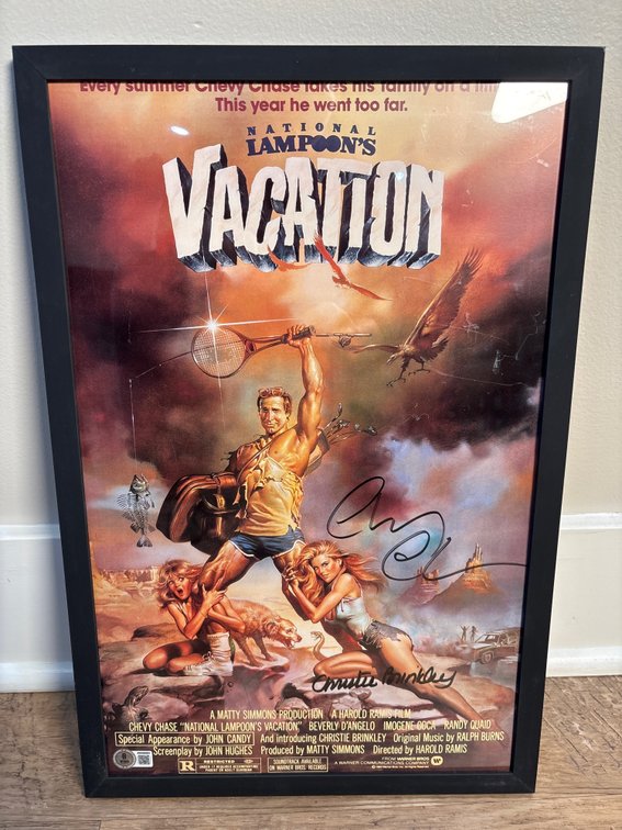 Chevy Chase and Christie Brinkley Autograph Movie Poster