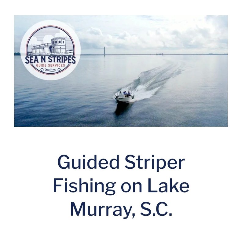 Seas n Stripes Guided Striper Fishing trip on lake Murray, SC.