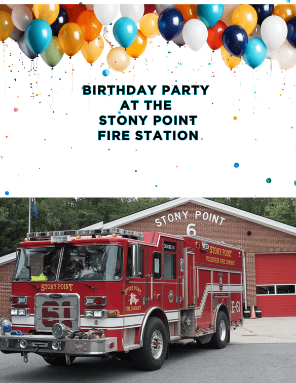 Birthday Party at Stony Point Fire Station