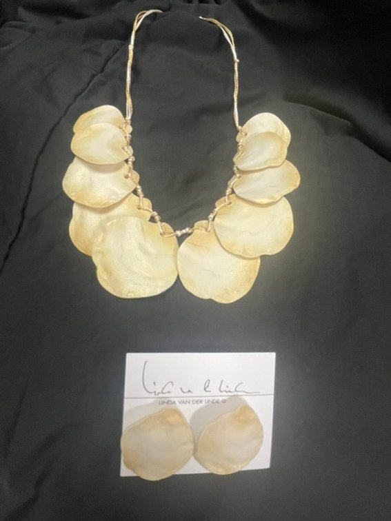 Sea Petal Porcelain Earrings &  Necklace