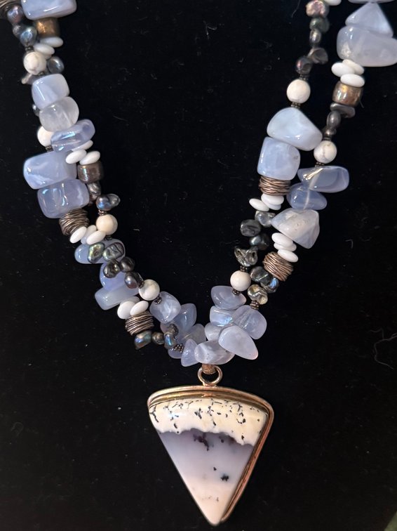 Blue Artisan Pendant Necklace