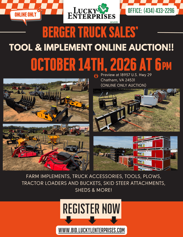 Tool and Implement ONLINE ONLY AUCTION 10/14/2026