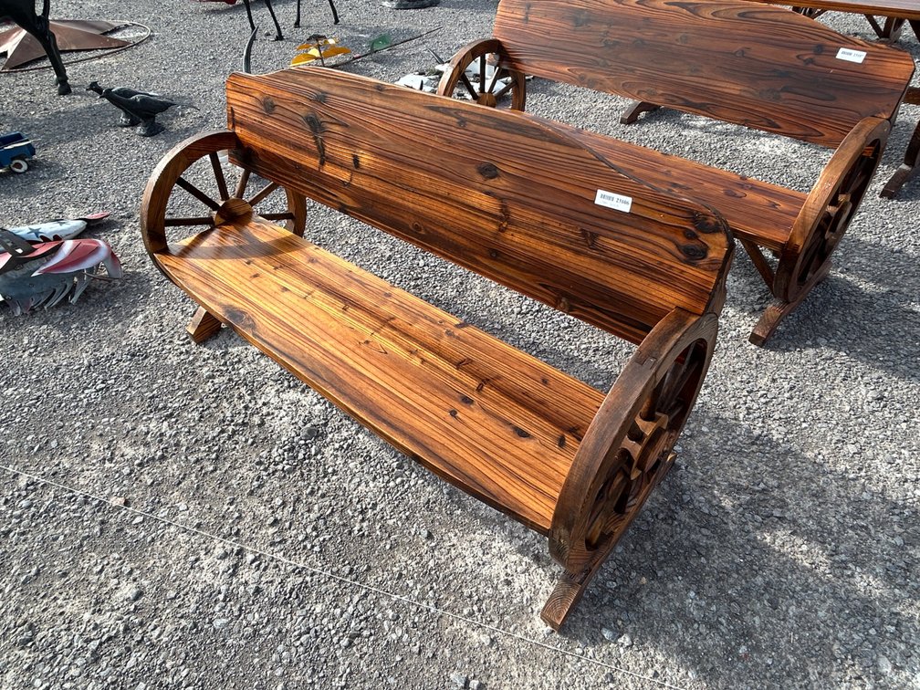 WOODEN WAGON BENCH