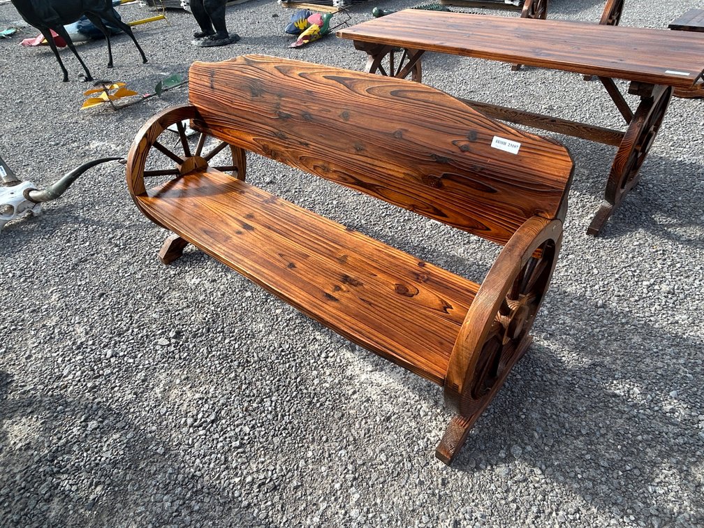WOODEN WAGON BENCH