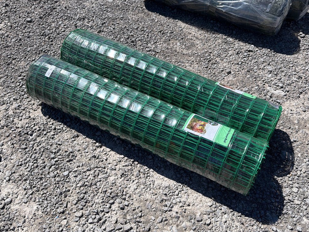 (2) ROLLS GREEN VINYL COATED WIRE