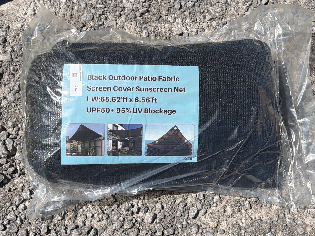 BLACK OUTDOOR PATIO FABRIC