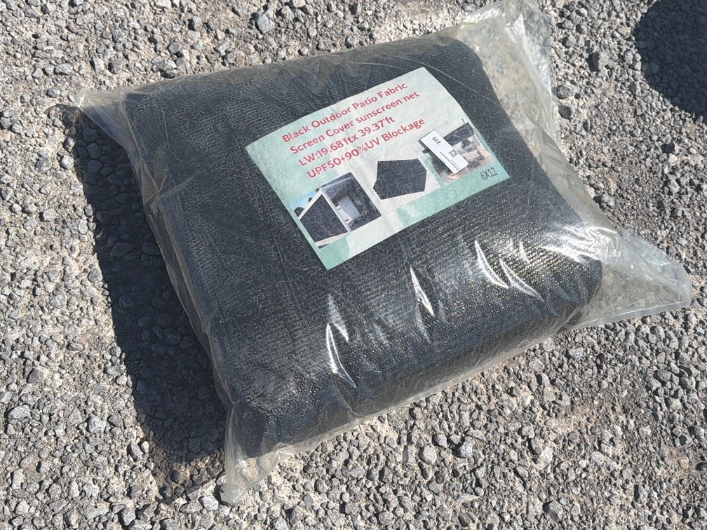 BLACK OUTDOOR PATIO FABRIC