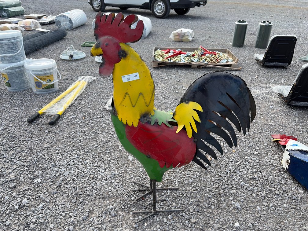 METAL MULTICOLOR ROOSTER YARD DECOR
