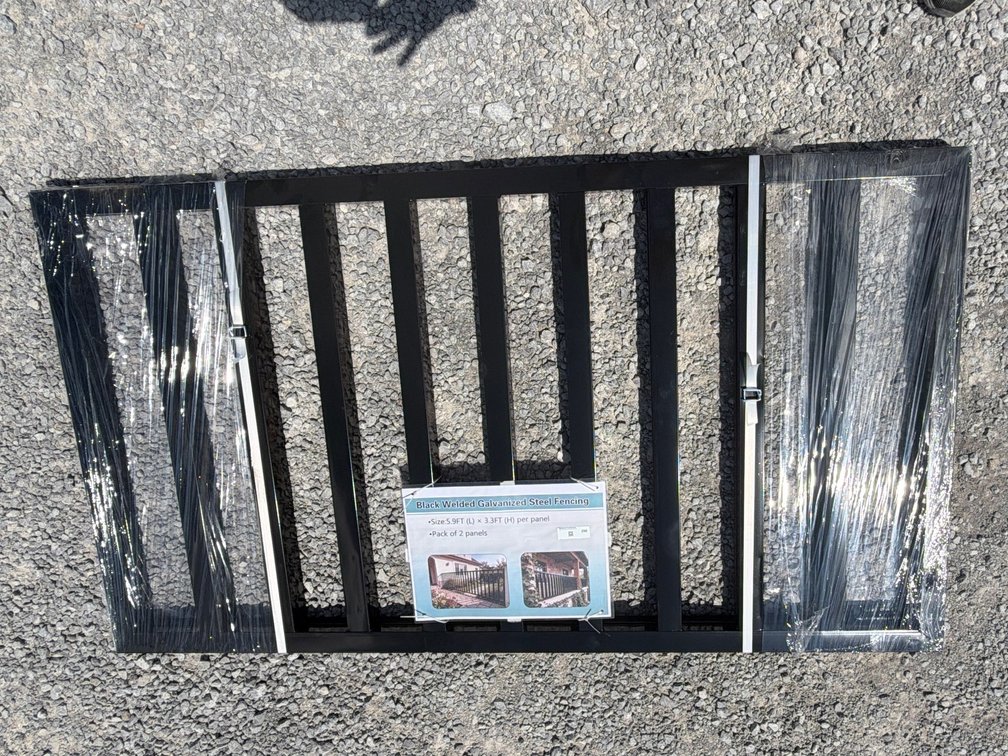 LOF OF (2) BLACK WELDED GALVANIZED STEEL FENCING