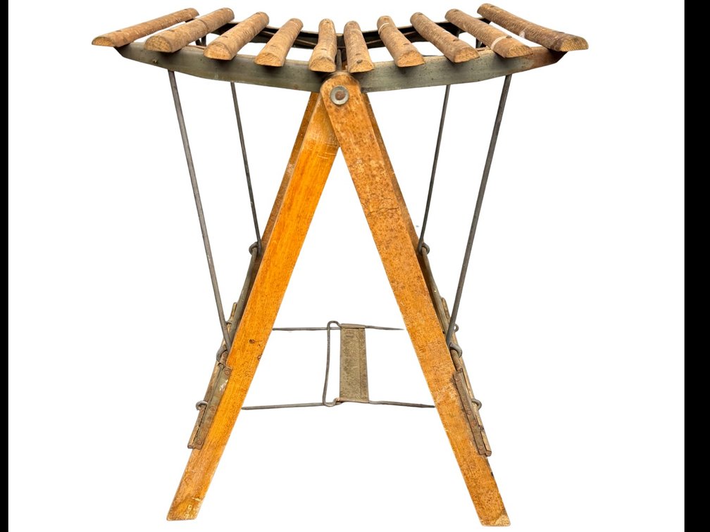 Folding Wood Slat Camp Stool