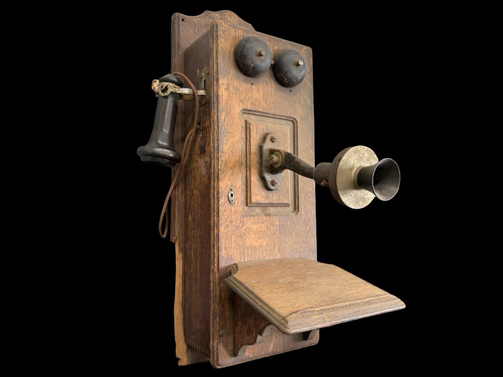 Antique Carlson Telephone Mfg. Co. Wood Wall Telephone